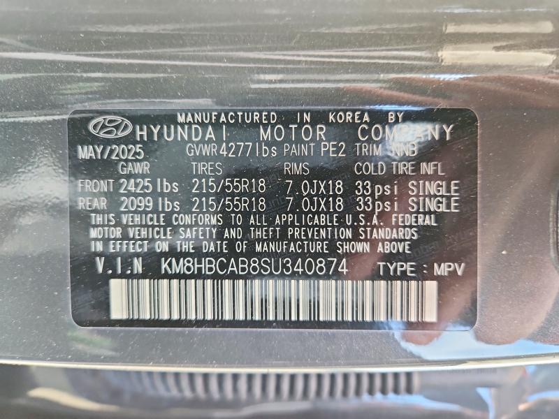 Aukcja sprzedaży 2025 Hyundai Kona, vin: KM8HBCAB8SU340874, numer aukcji: 58456336