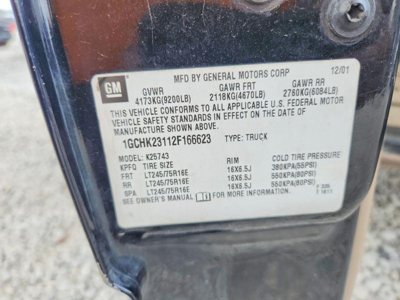58712626 :رقم المزاد ، 1GCHK23112F166623 vin ، 2002 Chevrolet Silverado مزاد بيع