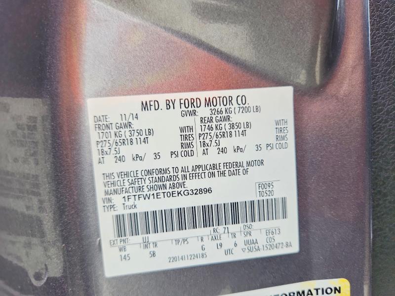 Aukcja sprzedaży 2014 Ford F150, vin: 1FTFW1ET0EKG32896, numer aukcji: 57030616