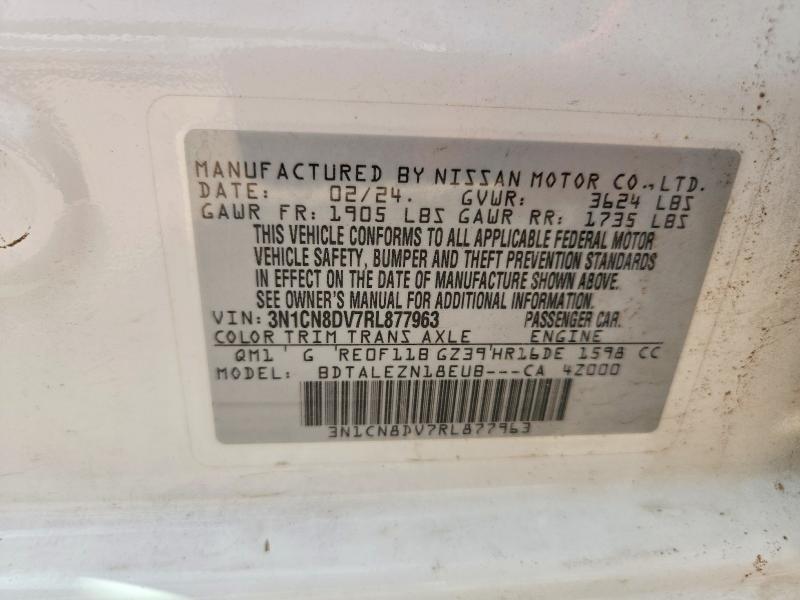 Продаж на аукціоні авто 2024 Nissan Versa, vin: 3N1CN8DV7RL877963, номер лоту: 58488166