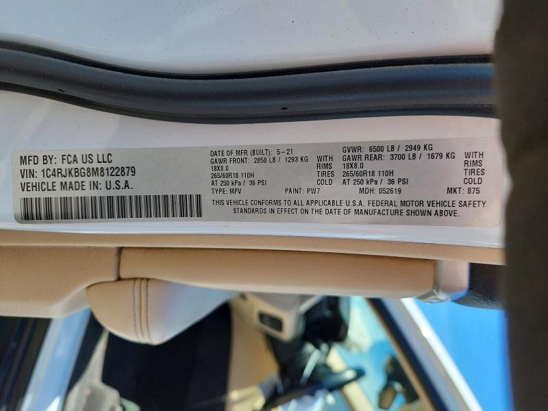 Продаж на аукціоні авто 2021 Jeep Grand Cherokee, vin: 1C4RJKBG8M8122879, номер лоту: 56668586