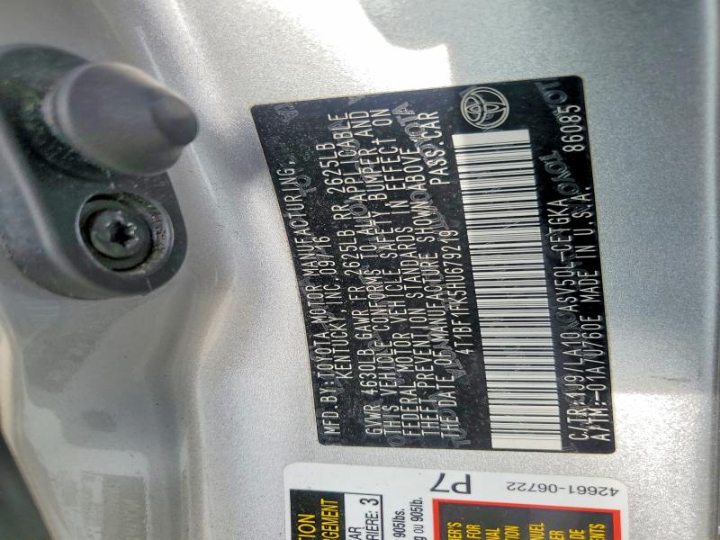 2017 Toyota Camry მანქანა იყიდება აუქციონზე, vin: 4T1BF1FK5HU679219, აუქციონის ნომერი: 56860606