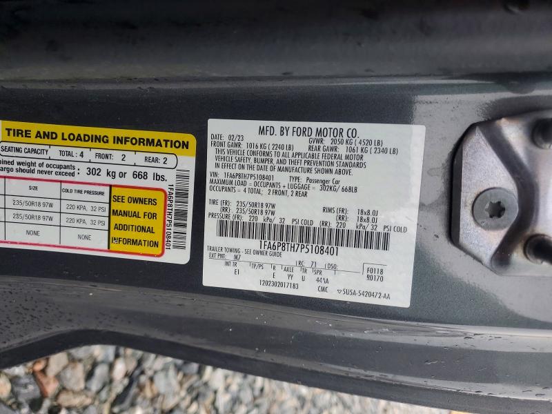 2023 Ford Mustang მანქანა იყიდება აუქციონზე, vin: 1FA6P8TH7P5108401, აუქციონის ნომერი: 58705026