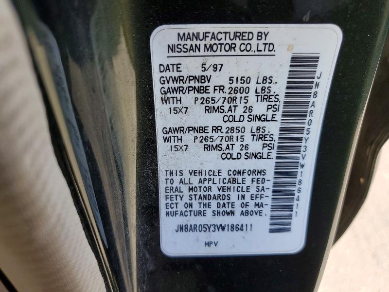 Aukcja sprzedaży 1997 Nissan Pathfinder, vin: JN8AR05Y3VW186411, numer aukcji: 58846066