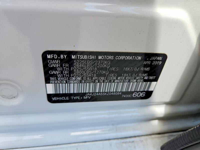Aukcja sprzedaży 2019 Mitsubishi Outlander, vin: JA4J24A55KZ048084, numer aukcji: 58238136
