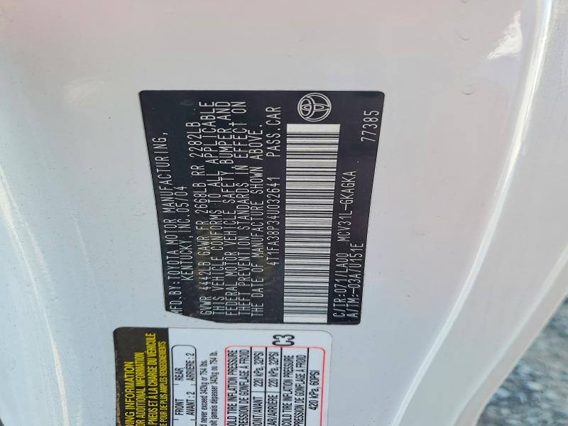 2004 Toyota Camry Solara მანქანა იყიდება აუქციონზე, vin: 4T1FA38P34U032641, აუქციონის ნომერი: 55812966