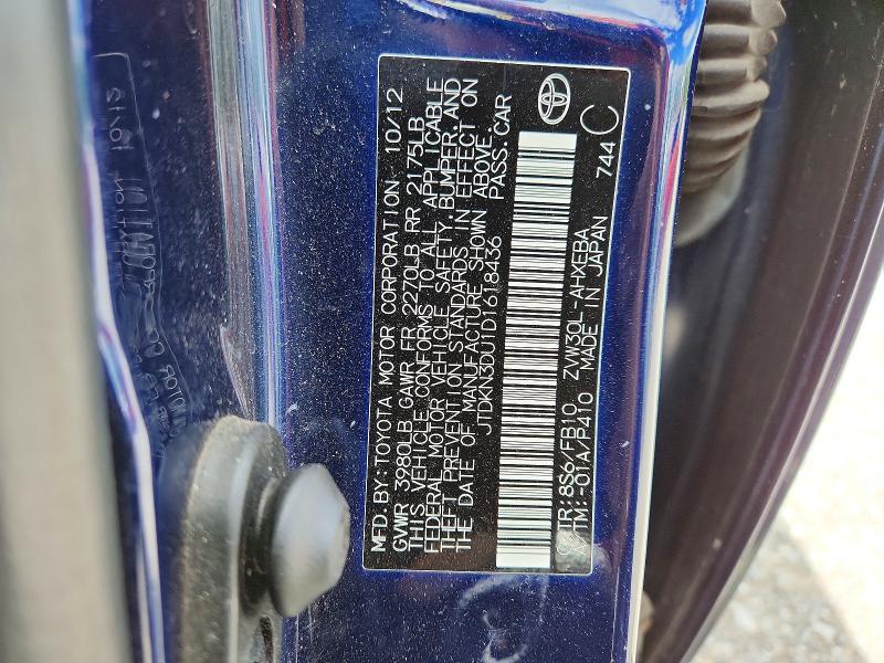 57039526 :رقم المزاد ، JTDKN3DU1D1618436 vin ، 2013 Toyota Prius مزاد بيع