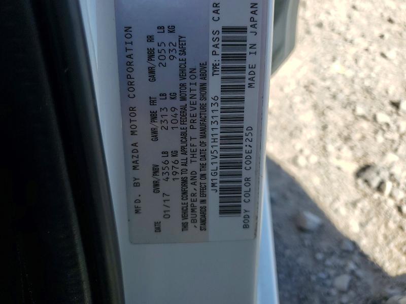 Продажа на аукционе авто 2017 Mazda 6, vin: JM1GL1V51H1131136, номер лота: 56061206
