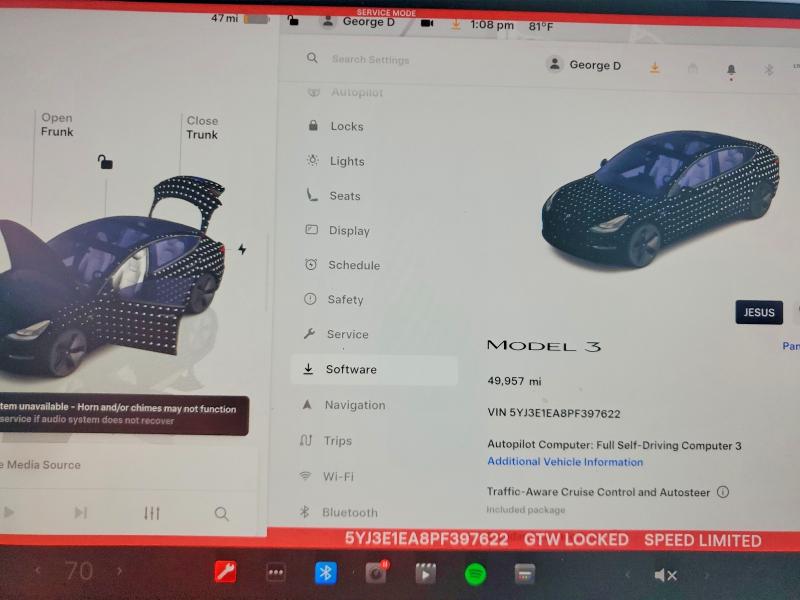 2023 Tesla Model 3 მანქანა იყიდება აუქციონზე, vin: 5YJ3E1EA8PF397622, აუქციონის ნომერი: 58037876
