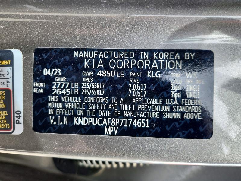 Aukcja sprzedaży 2023 Kia Sportage, vin: KNDPUCAF8P7174651, numer aukcji: 57837276