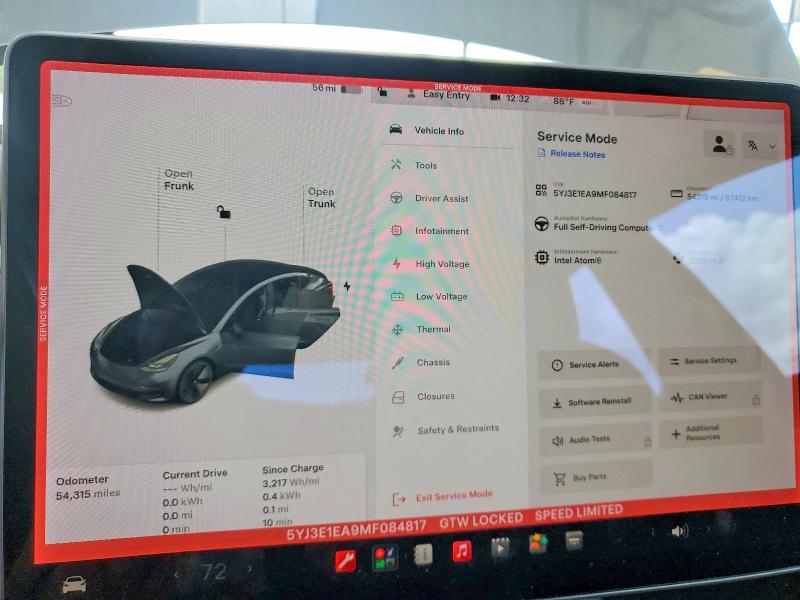 Продаж на аукціоні авто 2021 Tesla Model 3, vin: 5YJ3E1EA9MF084817, номер лоту: 58394396