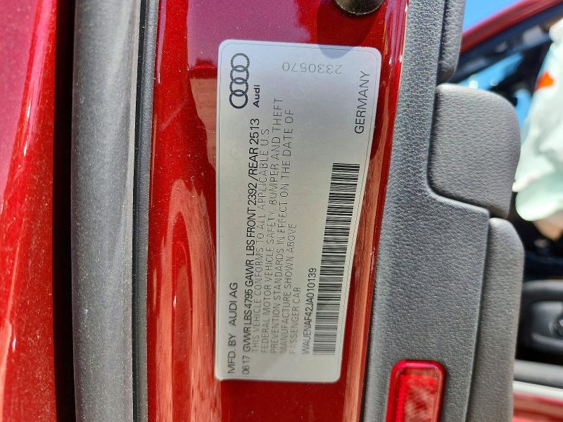 57694556 :رقم المزاد ، WAUENAF42JA010139 vin ، 2018 Audi A4 مزاد بيع