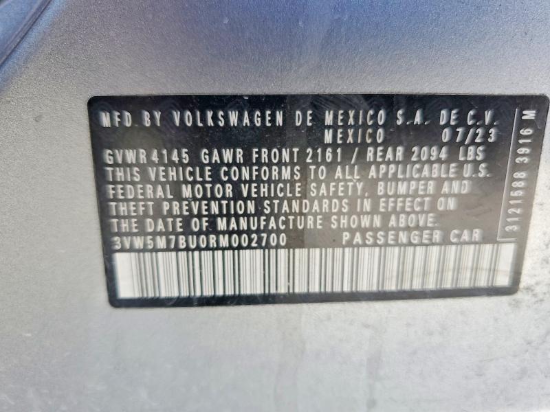 Продажа на аукционе авто 2024 Volkswagen Jetta, vin: 3VW5M7BU0RM002700, номер лота: 85448425