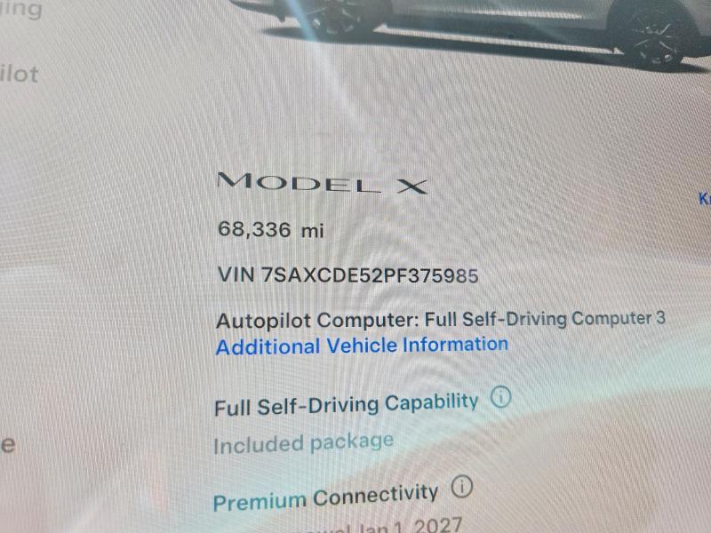 Продажа на аукционе авто 2023 Tesla Model X, vin: 7SAXCDE52PF375985, номер лота: 73340955