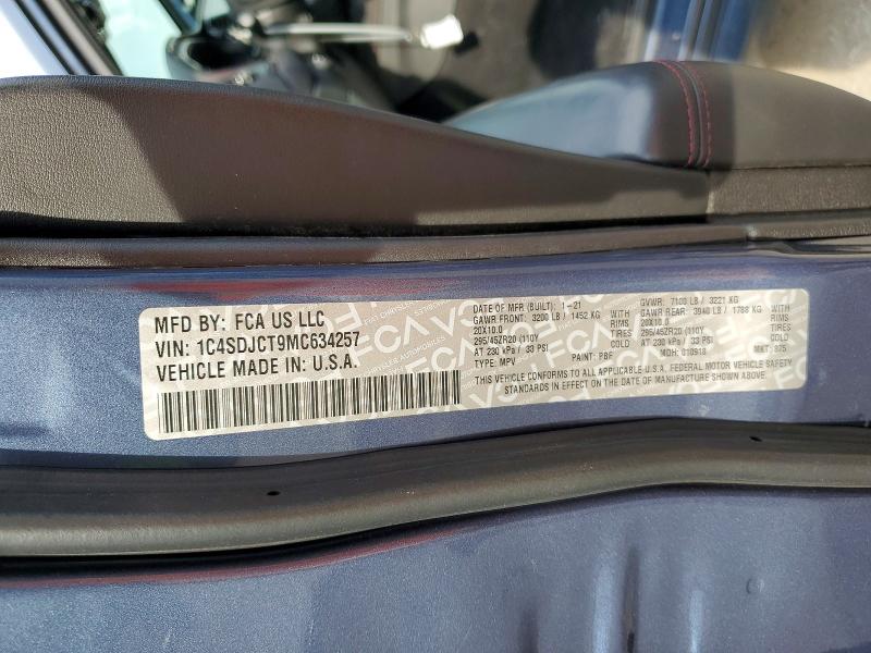 2021 Dodge Durango მანქანა იყიდება აუქციონზე, vin: 1C4SDJCT9MC634257, აუქციონის ნომერი: 57933896
