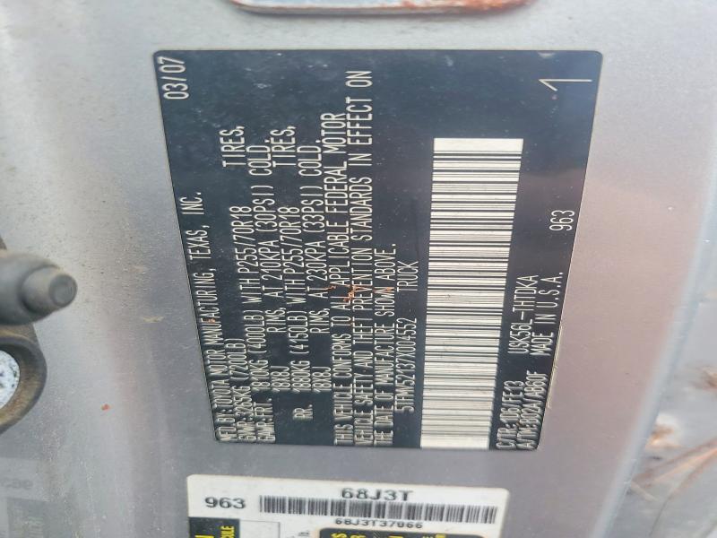 2007 Toyota Tundra მანქანა იყიდება აუქციონზე, vin: 5TFMV52137X004552, აუქციონის ნომერი: 57295336