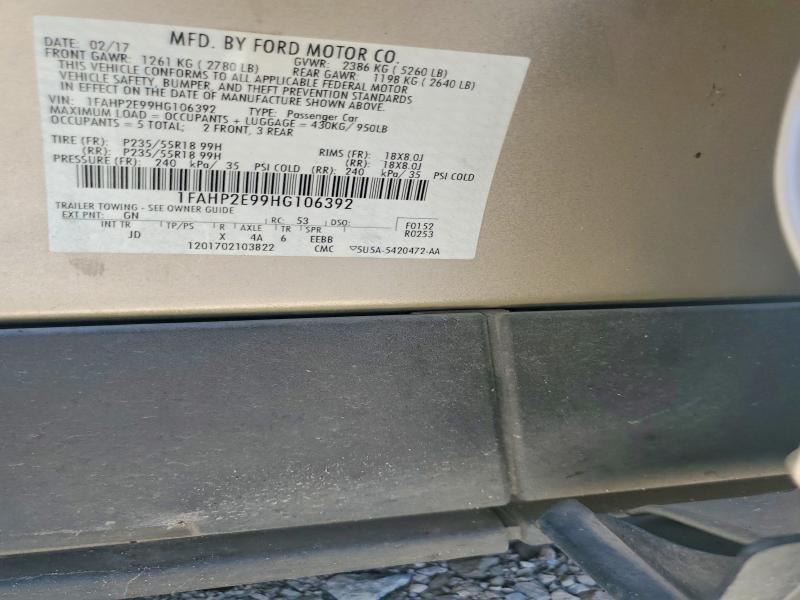 Продаж на аукціоні авто 2017 Ford Taurus, vin: 1FAHP2E99HG106392, номер лоту: 55615006