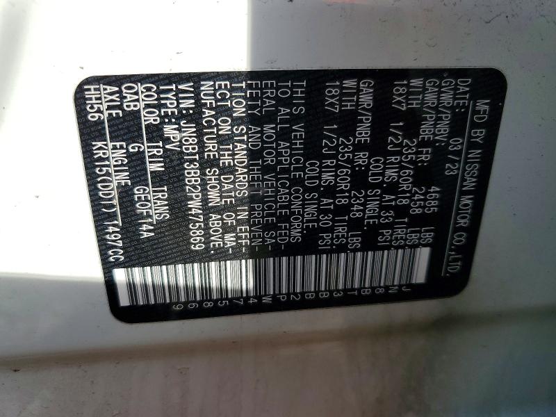 Aukcja sprzedaży 2023 Nissan Rogue, vin: JN8BT3BB2PW475869, numer aukcji: 58936786