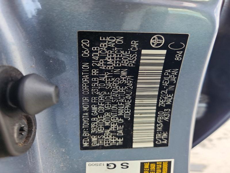 Aukcja sprzedaży 2021 Toyota Corolla, vin: JTDEPMAE4MJ124971, numer aukcji: 58383506
