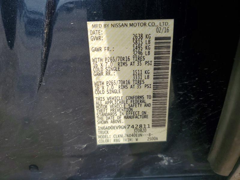 Aukcja sprzedaży 2016 Nissan Frontier, vin: 1N6AD0EV9GN742811, numer aukcji: 55703116