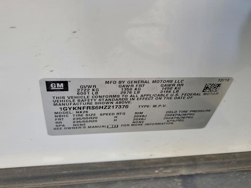 Продаж на аукціоні авто 2017 Cadillac Xt5, vin: 1GYKNFRS6HZ217376, номер лоту: 55344066