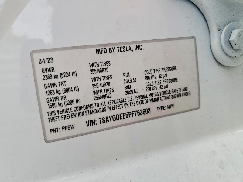 Aukcja sprzedaży 2023 Tesla Model Y, vin: 7SAYGDEE5PF763608, numer aukcji: 56817336