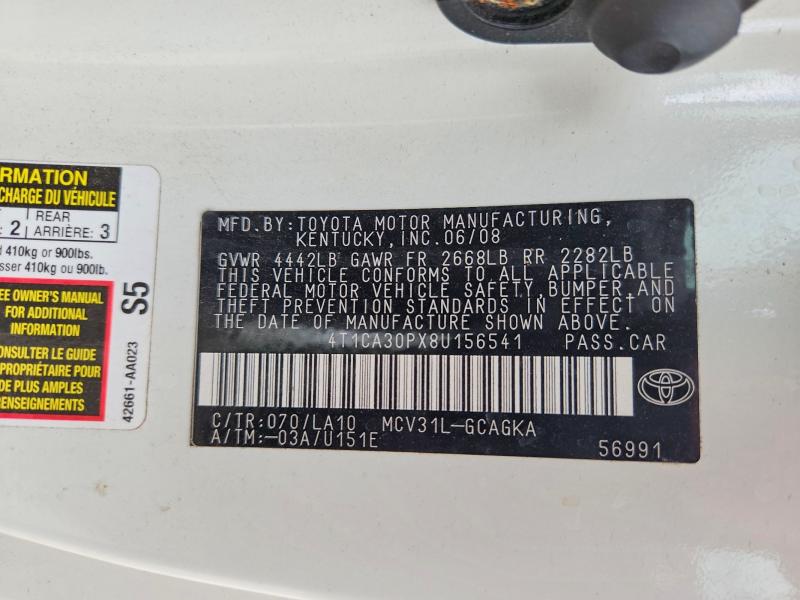 53774306 :رقم المزاد ، 4T1CA30PX8U156541 vin ، 2008 Toyota Camry Solara مزاد بيع
