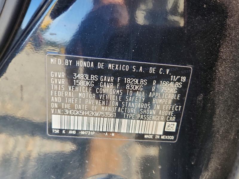 Aukcja sprzedaży 2019 Honda Fit, vin: 3HGGK5H42KM753561, numer aukcji: 56888706