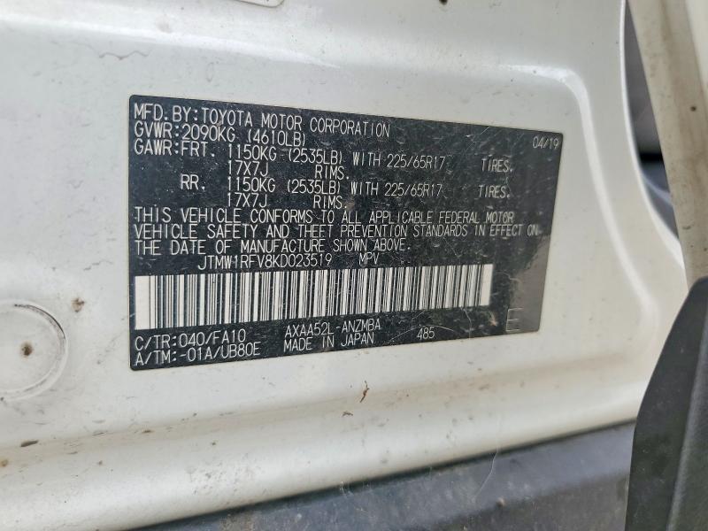 Продажа на аукционе авто 2019 Toyota Rav4, vin: JTMW1RFV8KD023519, номер лота: 57961246