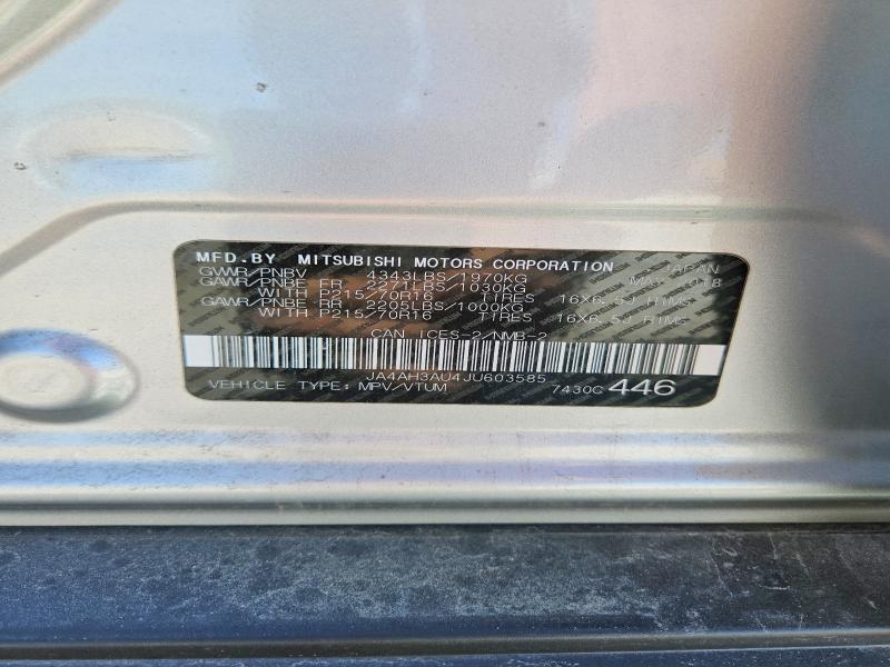 Aukcja sprzedaży 2018 Mitsubishi Rvr, vin: JA4AH3AU4JU603585, numer aukcji: 55142866