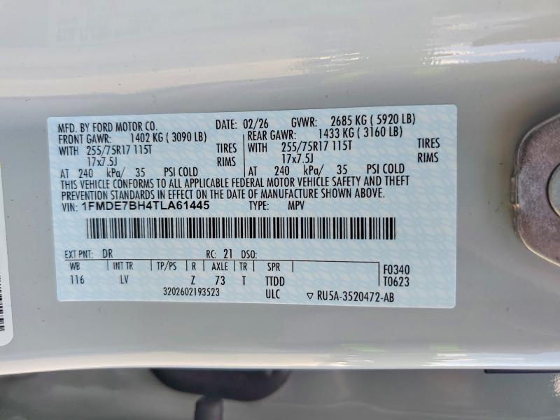 2026 Ford Bronco მანქანა იყიდება აუქციონზე, vin: 1FMDE7BH4TLA61445, აუქციონის ნომერი: 59154156