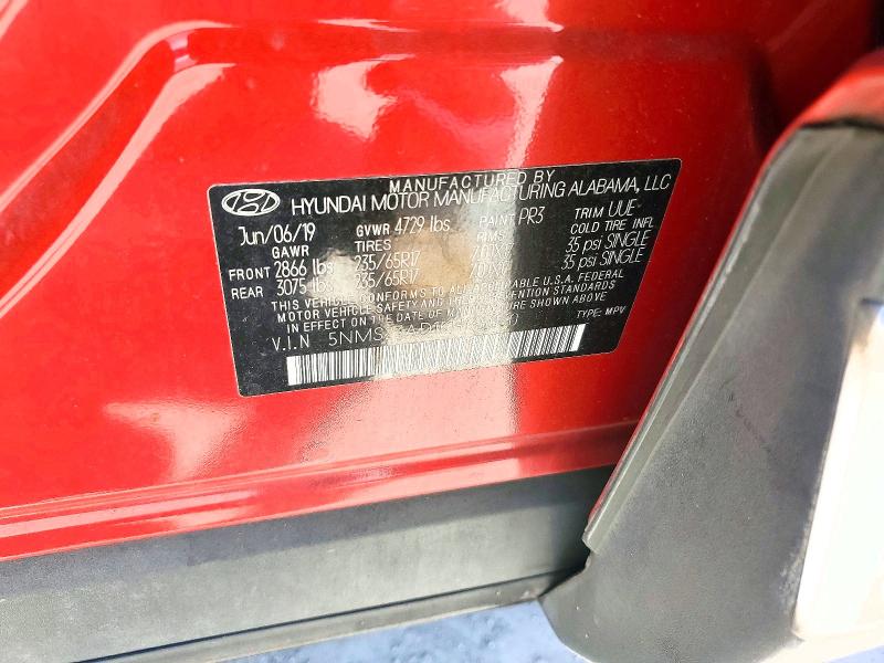Aukcja sprzedaży 2019 Hyundai Santa Fe, vin: 5NMS23AD1KH135030, numer aukcji: 59312066