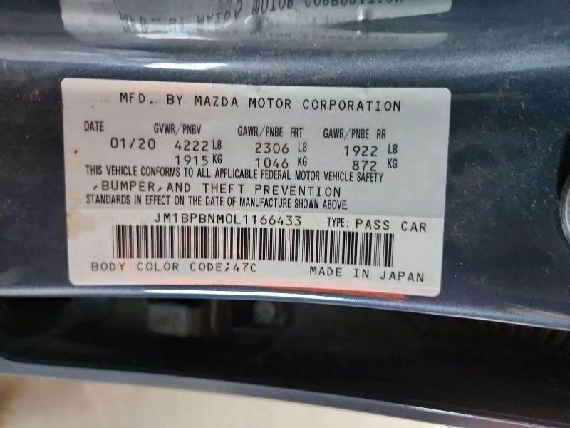 2020 Mazda 3 მანქანა იყიდება აუქციონზე, vin: JM1BPBNM0L1166433, აუქციონის ნომერი: 58812146