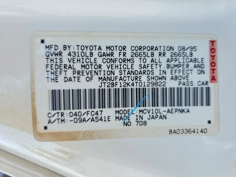 Продаж на аукціоні авто 1996 Toyota Camry, vin: JT2BF12K4T0129822, номер лоту: 56594256