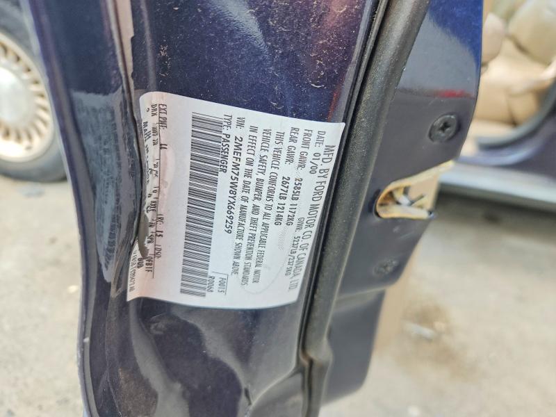 Продаж на аукціоні авто 2000 Mercury Grand Marquis, vin: 2MEFM75W8YX669259, номер лоту: 55884576