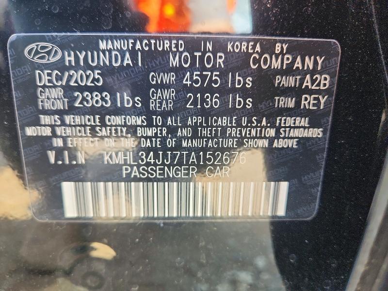 Продажа на аукционе авто 2026 Hyundai Sonata Hybrid, vin: KMHL34JJ7TA152676, номер лота: 56649166