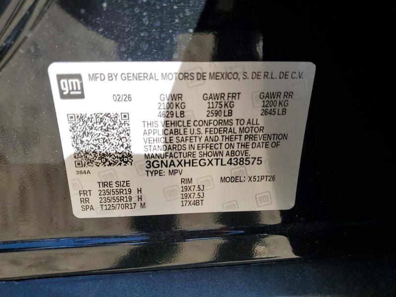 Продаж на аукціоні авто 2026 Chevrolet Equinox, vin: 3GNAXHEGXTL438575, номер лоту: 57366236