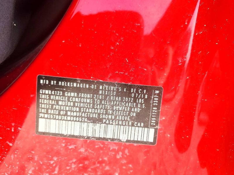 2019 Volkswagen Jetta მანქანა იყიდება აუქციონზე, vin: 3VWE57BU3KM066524, აუქციონის ნომერი: 55134246