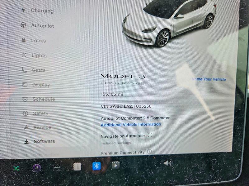 57314086 :رقم المزاد ، 5YJ3E1EA2JF035258 vin ، 2018 Tesla Mdl 3 مزاد بيع