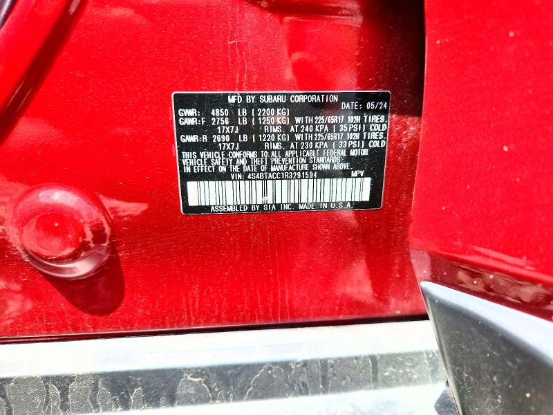 56815246 :رقم المزاد ، 4S4BTACC1R3291594 vin ، 2024 Subaru Outback مزاد بيع