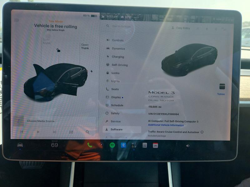 Продажа на аукционе авто 2020 Tesla Model 3, vin: 5YJ3E1EBXLF599994, номер лота: 59125646
