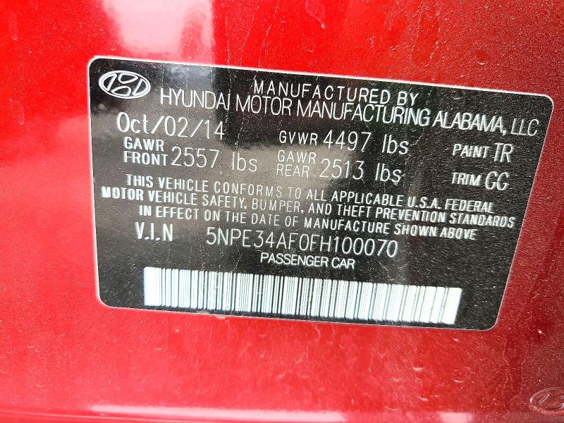 Продажа на аукционе авто 2015 Hyundai Sonata, vin: 5NPE34AF0FH100070, номер лота: 59301676