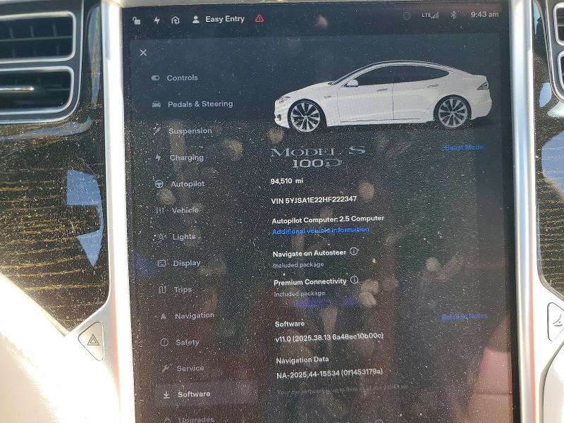 Продажа на аукционе авто 2017 Tesla Model S, vin: 5YJSA1E22HF222347, номер лота: 55781946