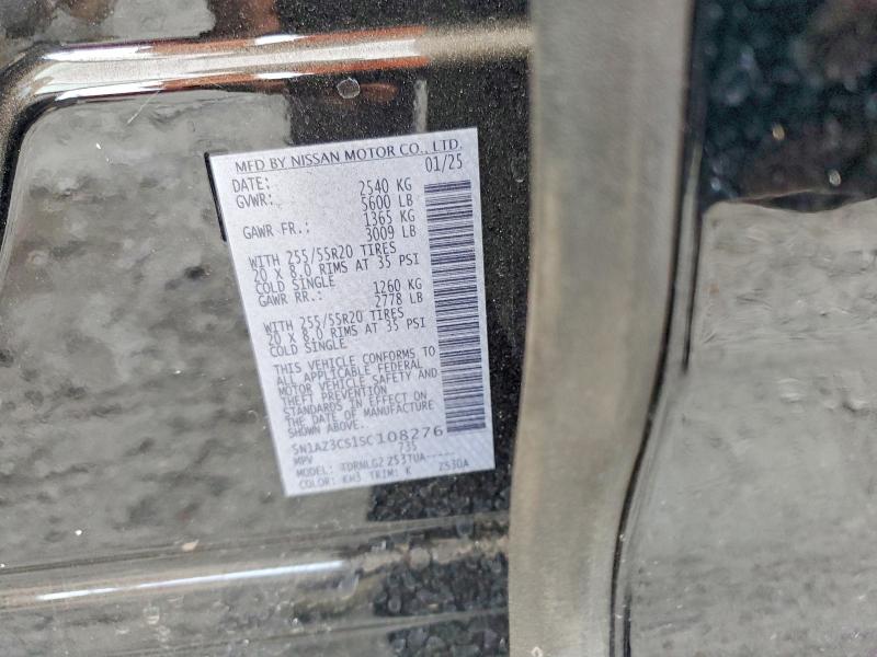 Aukcja sprzedaży 2025 Nissan Murano, vin: 5N1AZ3CS1SC108276, numer aukcji: 58948846