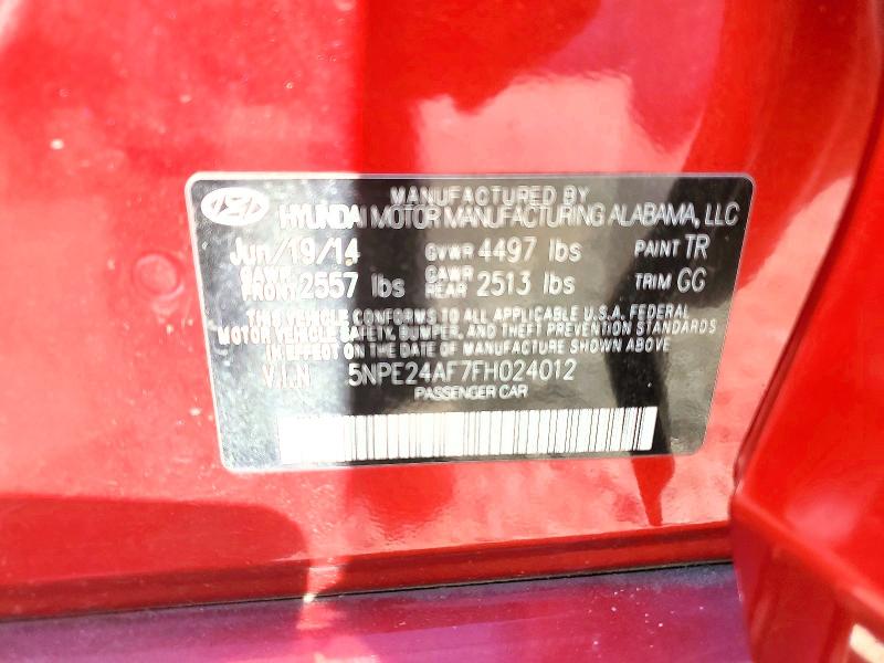 Продажа на аукционе авто 2015 Hyundai Sonata, vin: 5NPE24AF7FH024012, номер лота: 54915026