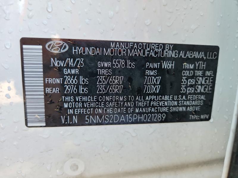56653816 :رقم المزاد ، 5NMS2DA15PH021289 vin ، 2023 Hyundai Santa Fe مزاد بيع
