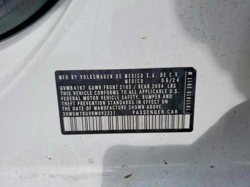 Aukcja sprzedaży 2024 Volkswagen Jetta, vin: 3VW5M7BU9RM092221, numer aukcji: 56571726