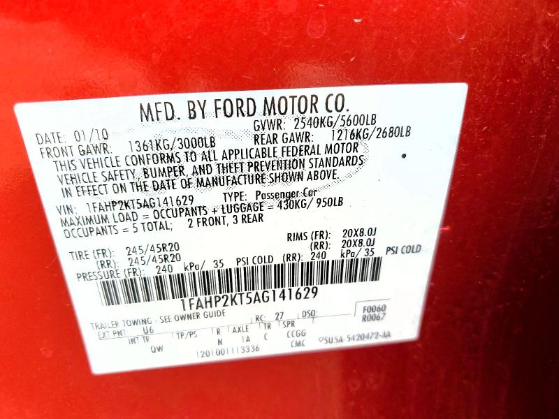 Aukcja sprzedaży 2010 Ford Taurus, vin: 1FAHP2KT5AG141629, numer aukcji: 59183386