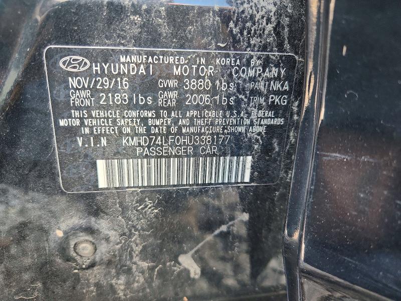 Продаж на аукціоні авто 2017 Hyundai Elantra, vin: KMHD74LF0HU338177, номер лоту: 57961616