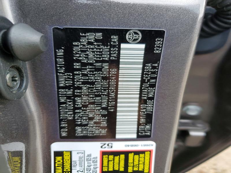 Продажа на аукционе авто 2024 Toyota Camry, vin: 4T1G11AK5RU864786, номер лота: 57264196